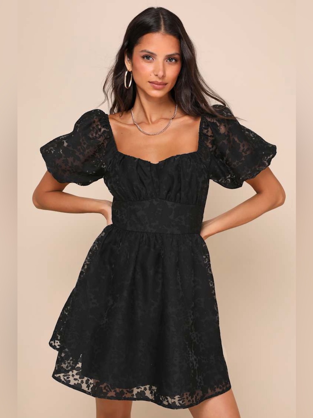 Lulu's Black Textured Women's Skirt with Branded Tag